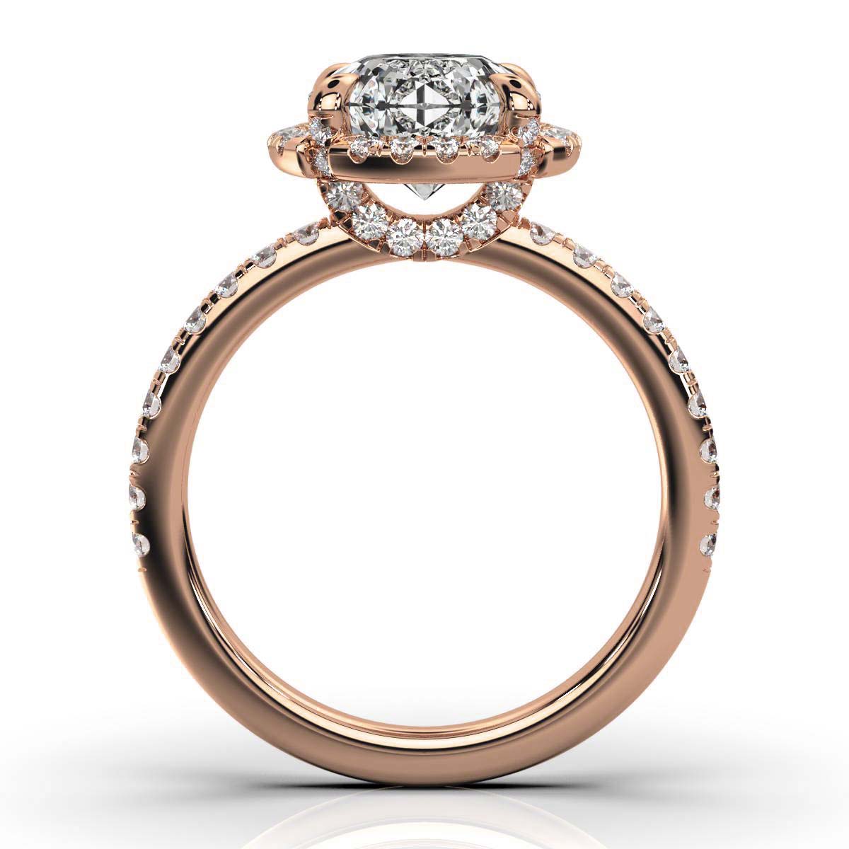 Solid Gold Halo Lab Grown Diamond Ring (867F83)
