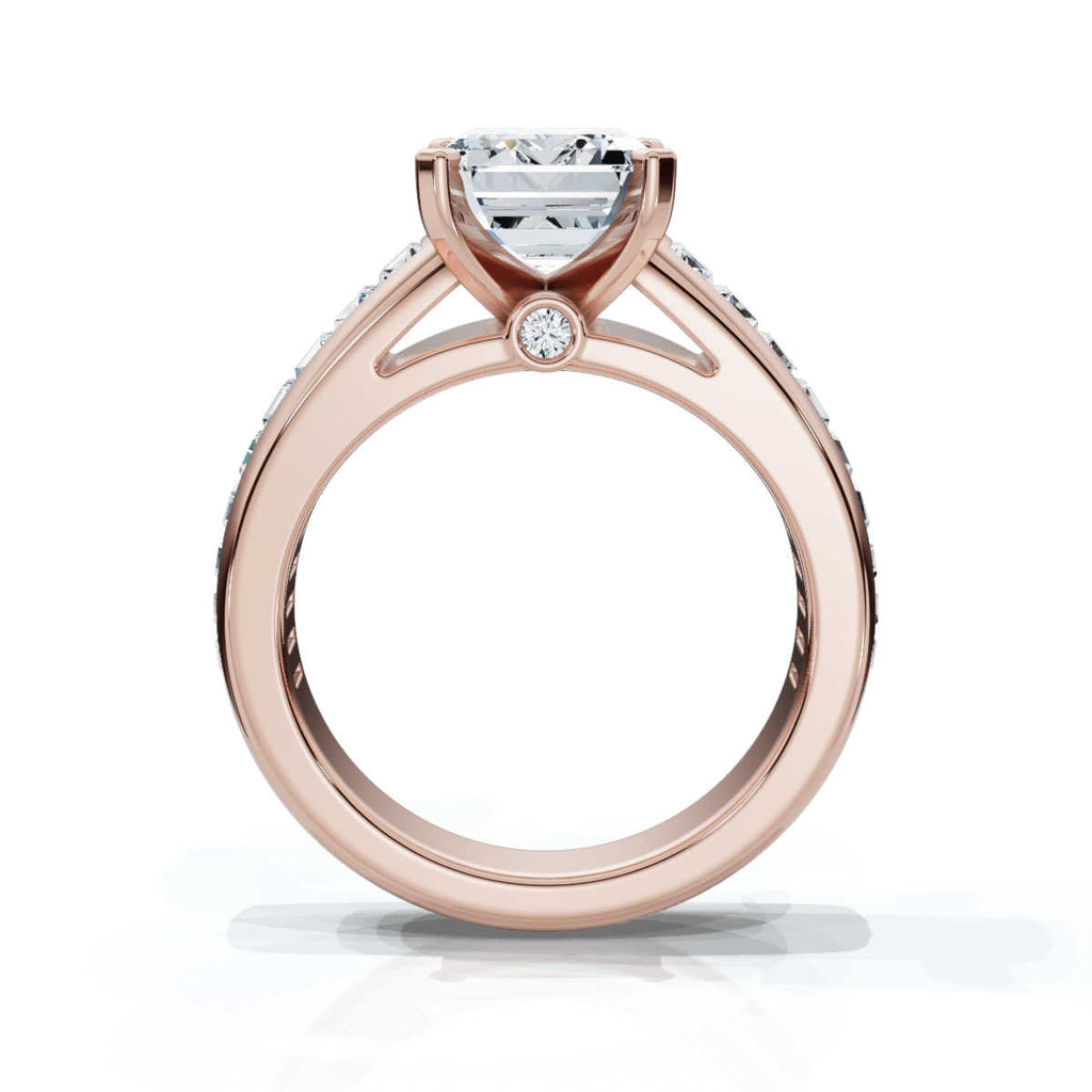 Solid Gold 2 CT Emerald Cut Solitaire Lab Grown Diamond Ring (A66A76)