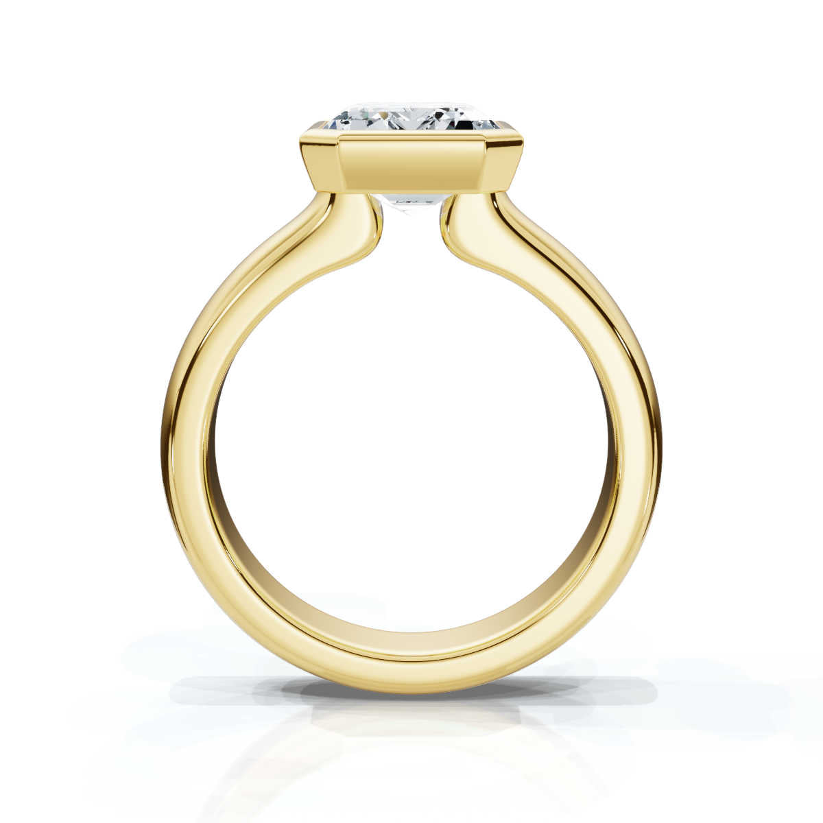 Solid Gold 2 CT Emerald Cut Lab Grown Diamond Engagement Ring - Style - (442F4)