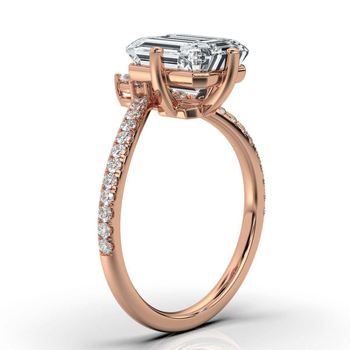 18K Solid Gold 2.3 CT Lab Grown Diamond Ring with Diamond Halo Accents