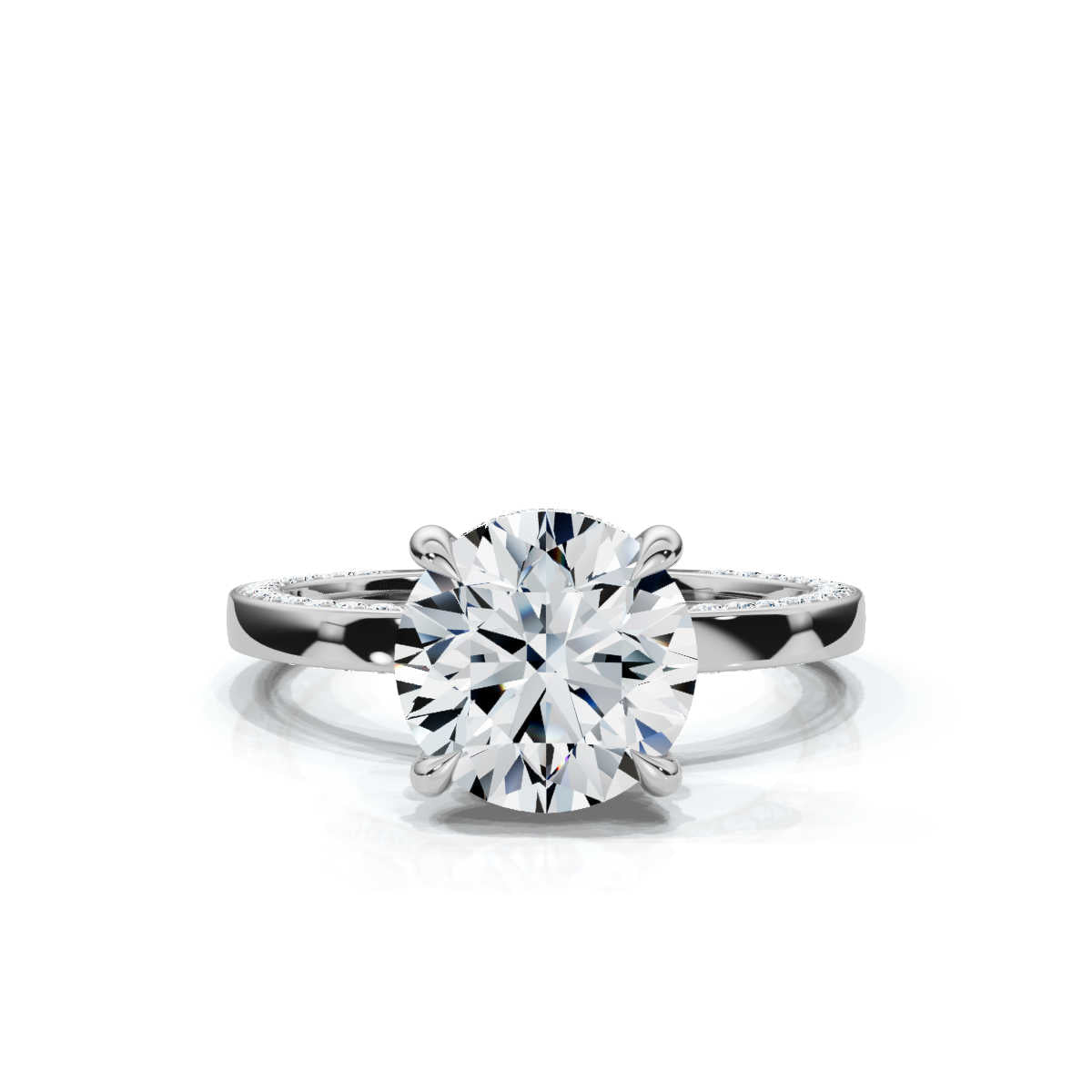 Solid Gold 2 CT Lab Grown Diamond Engagement Ring (E189A1)