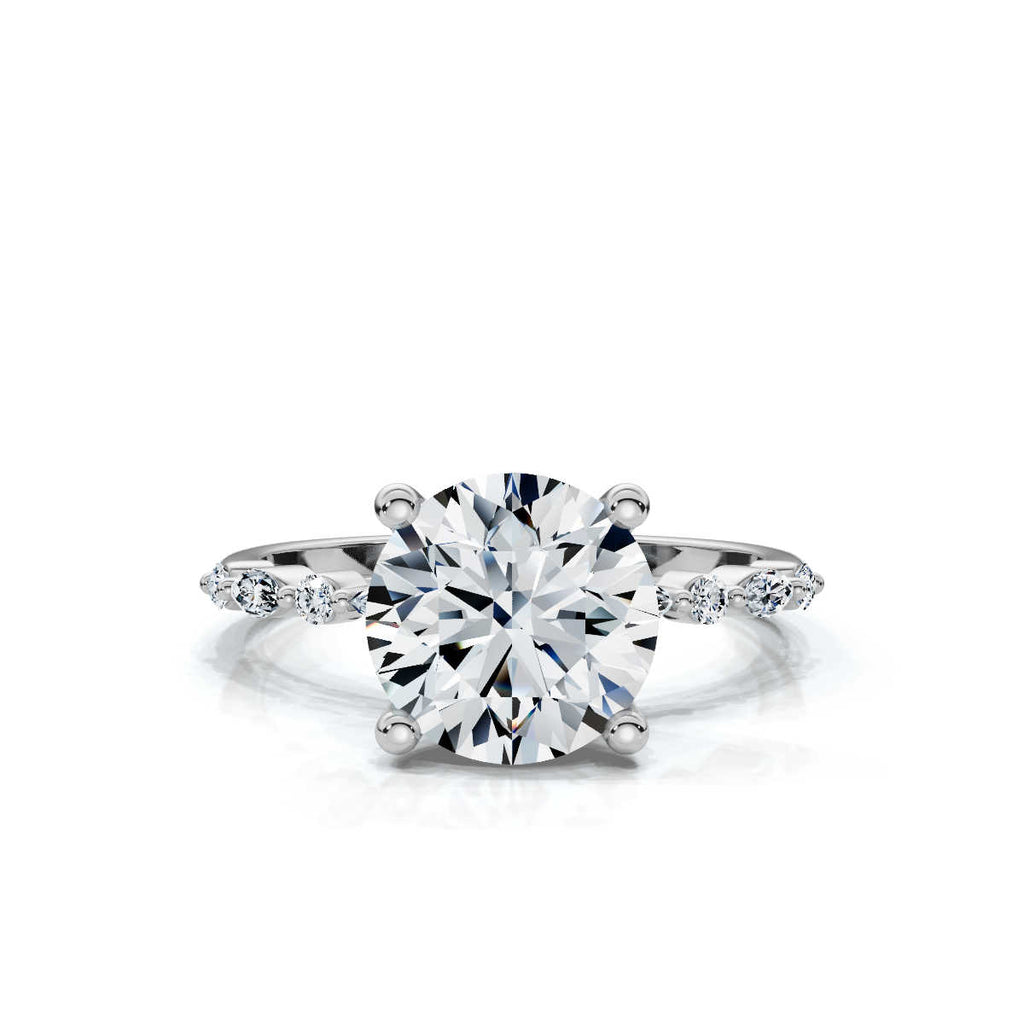 18K Solid Gold Basket Setting Lab-Grown Diamond Ring