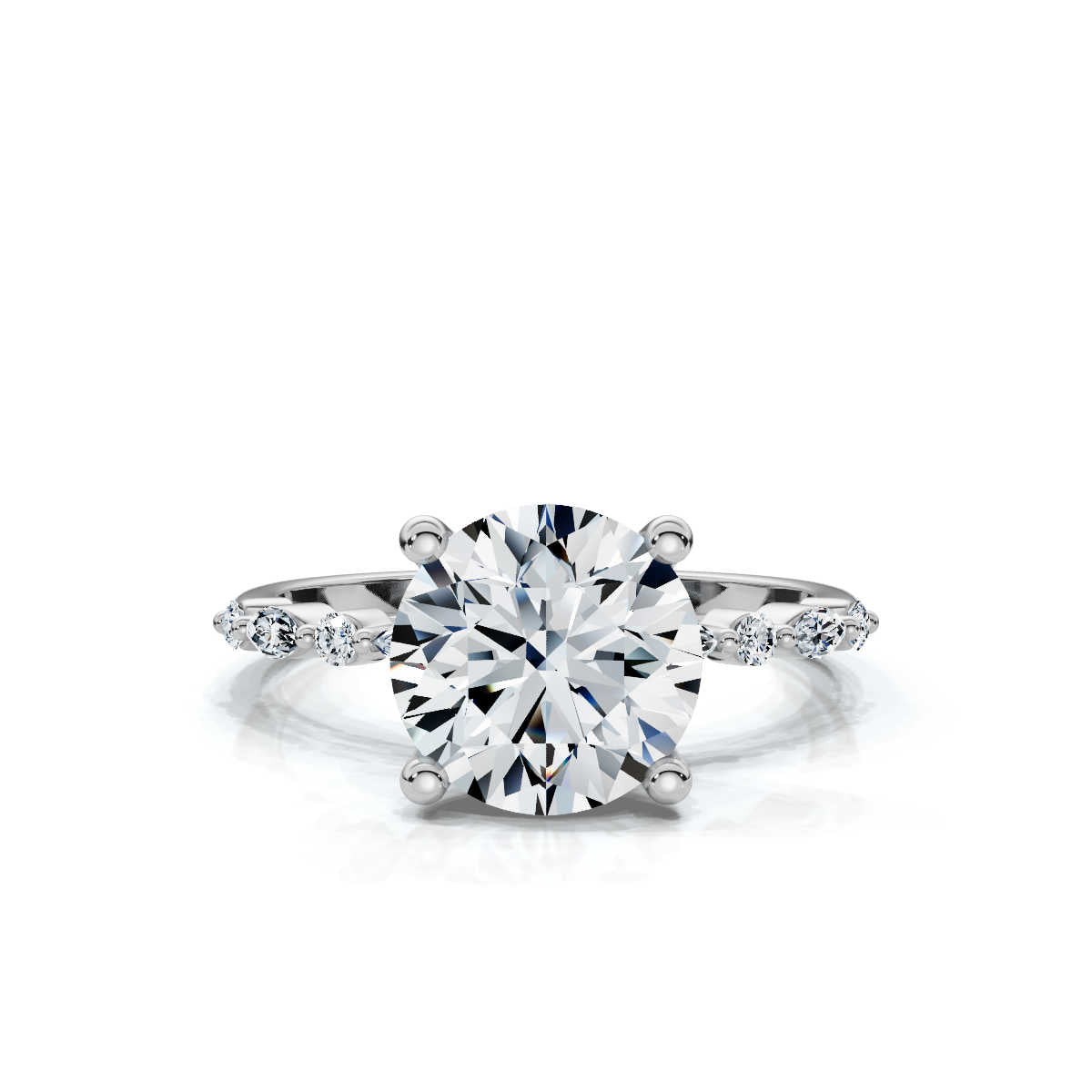 18K Solid Gold Basket Setting Lab-Grown Diamond Ring