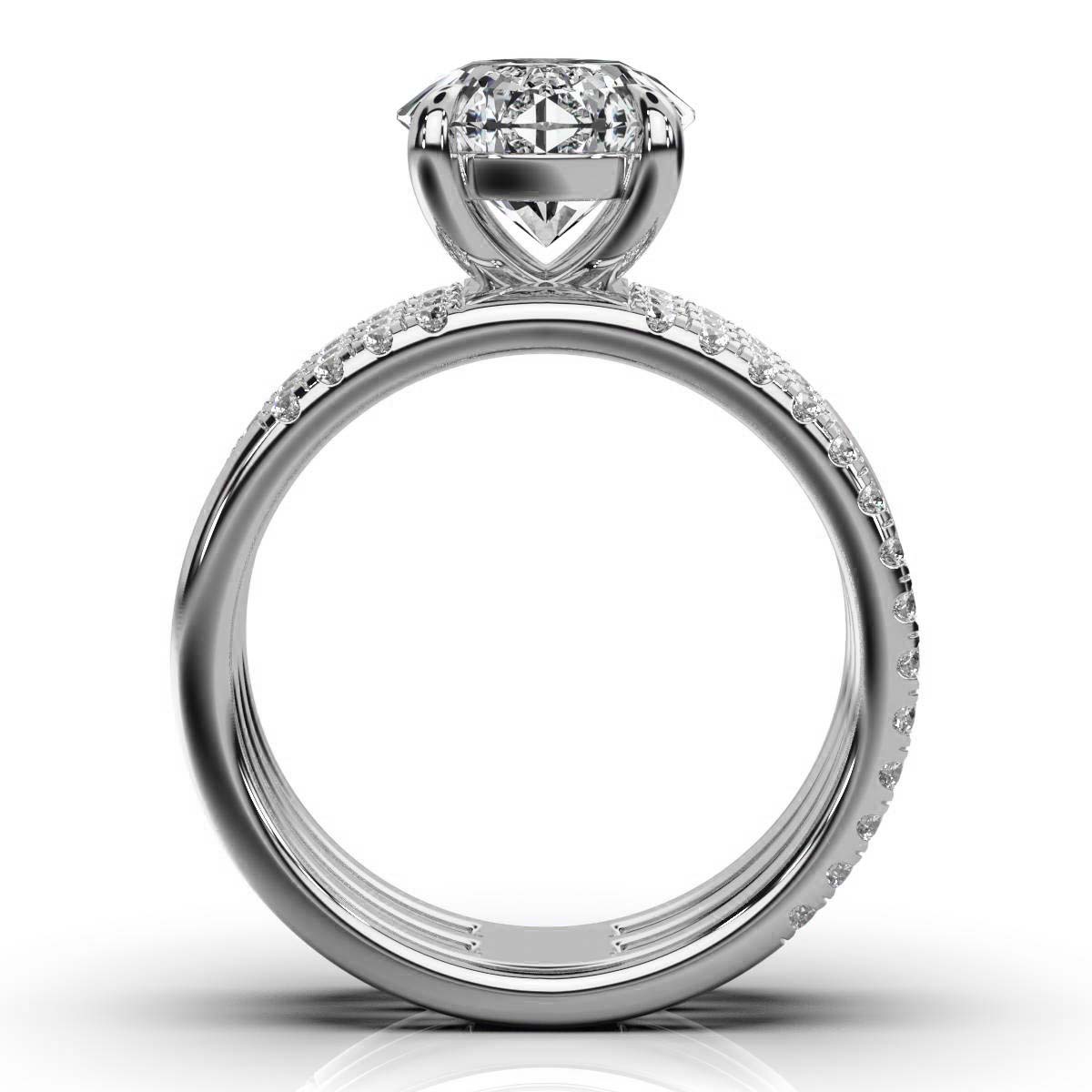 Solid Gold Tripple Row Lab Grown Diamond Ring