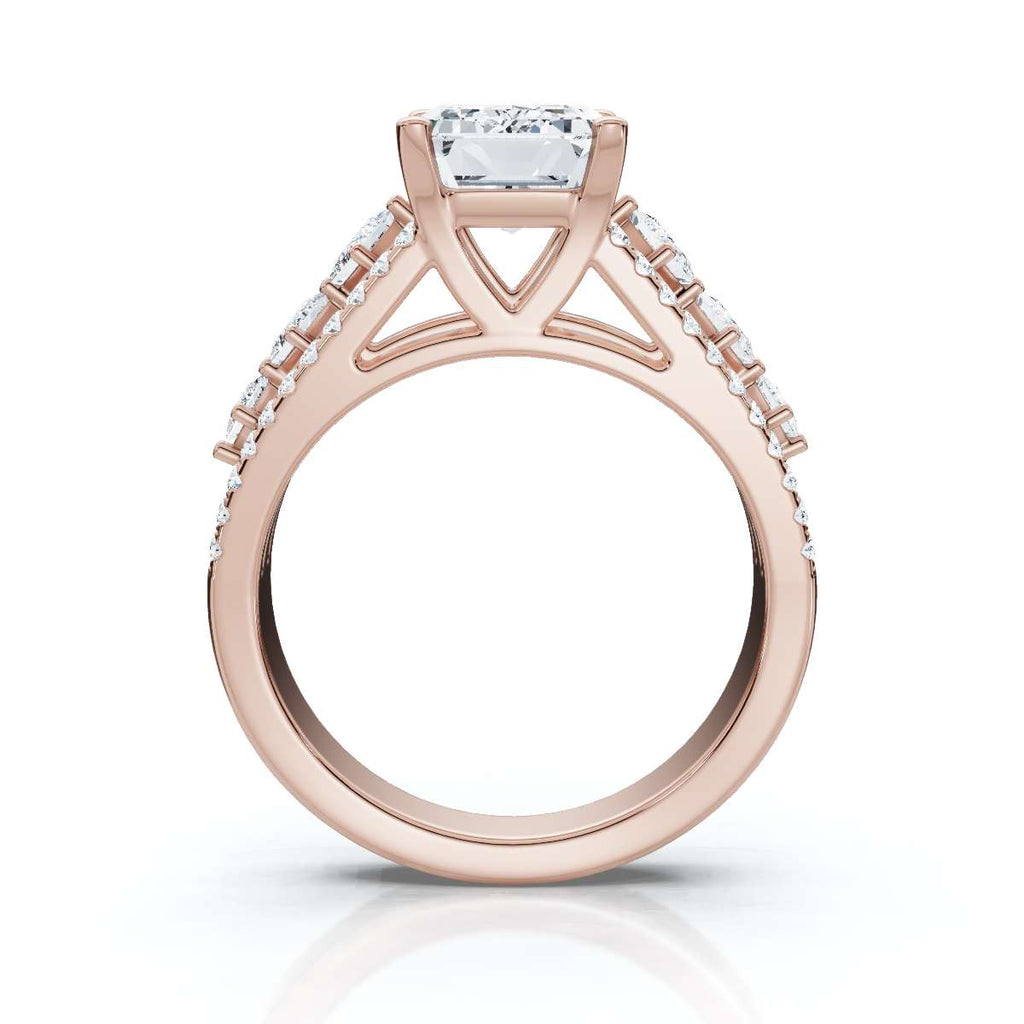 Solid Gold 2.5ct Emerald Cut Lab Grown Diamond Engagement Ring