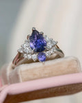 Solid Gold Purple Sapphire Engagement Ring Set Diamonds
