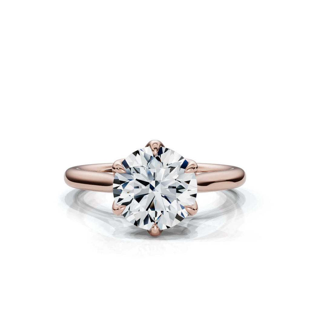 Solid Gold 2 CT Tulip Lab Grown Diamond Engagement Ring