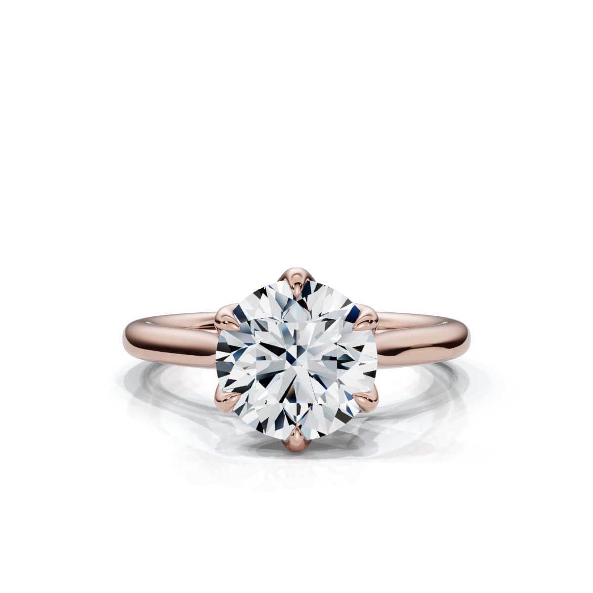 Solid Gold 2 CT Tulip Lab Grown Diamond Engagement Ring