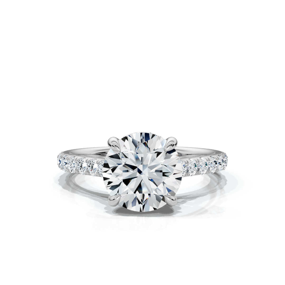 Solid Gold 2 CT Lab Grown Diamond Engagement Ring (92F1A9)
