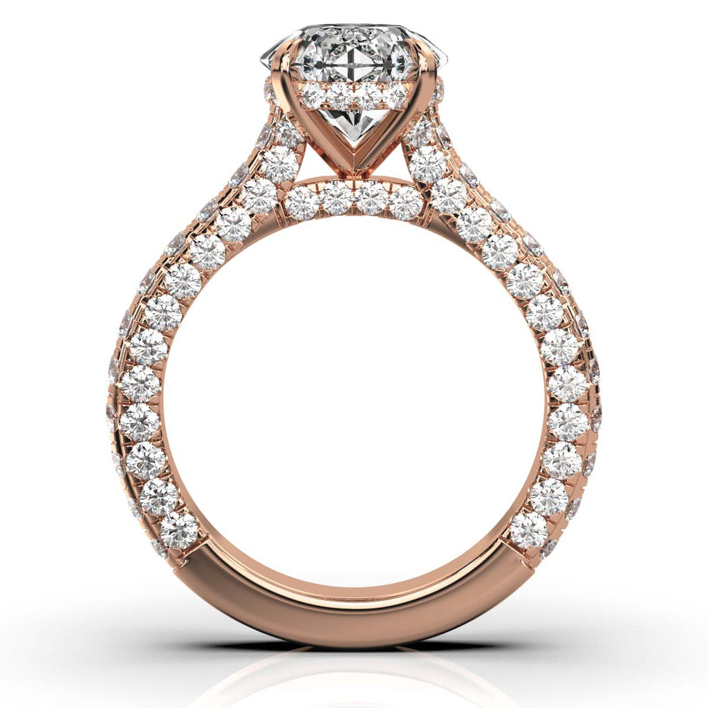 Solid Gold Radiant Solitaire Lab Diamond Ring
