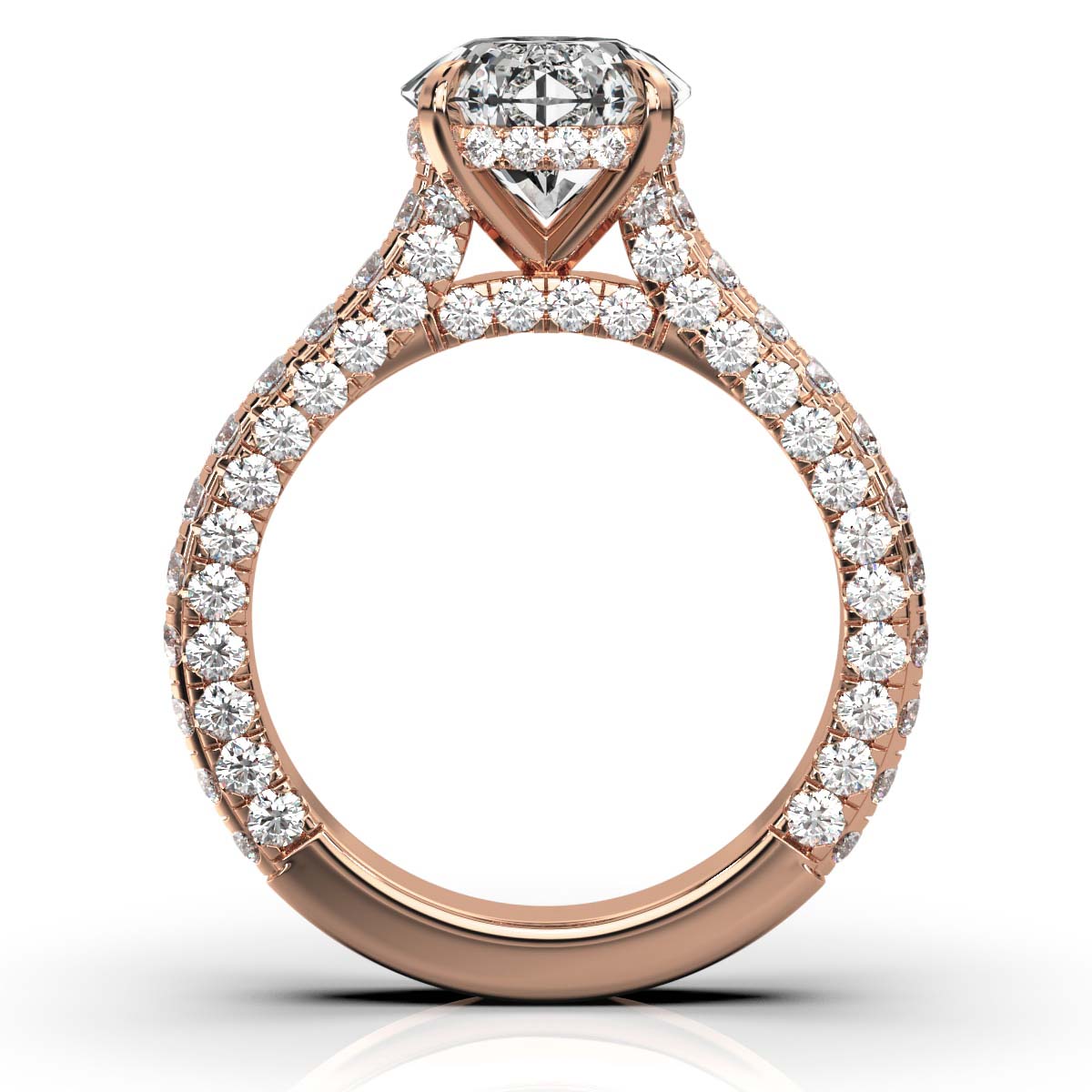 Solid Gold Radiant Solitaire Lab Diamond Ring