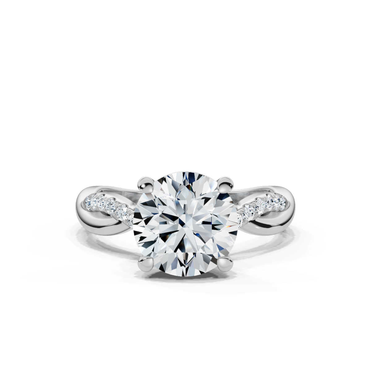 Solid Gold 2 CT Infinity Lab Grown Diamond Engagement Ring