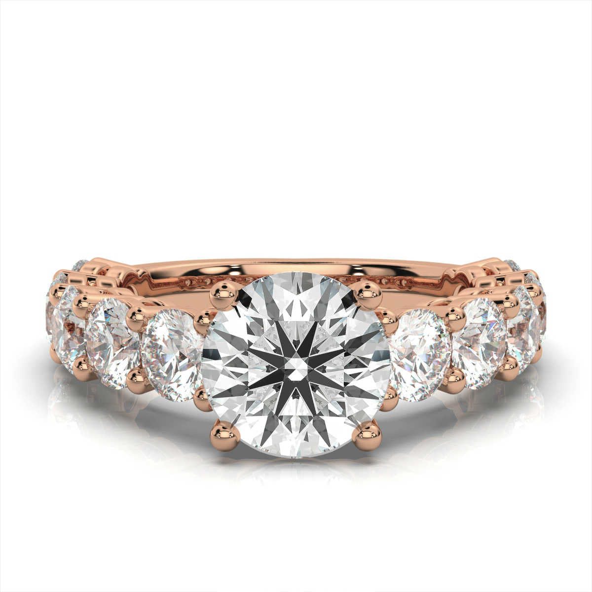Solid Gold 4.5ctw Solitaire Lab Grown Diamond Engagement Ring
