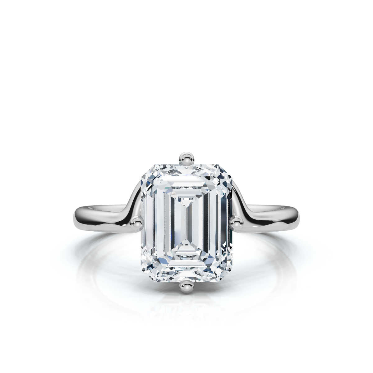18K Solid Gold 2 CT Round Solitaire Lab Grown Diamond Ring