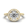 Solid Gold Halo Claw Lab Grown Diamond Ring