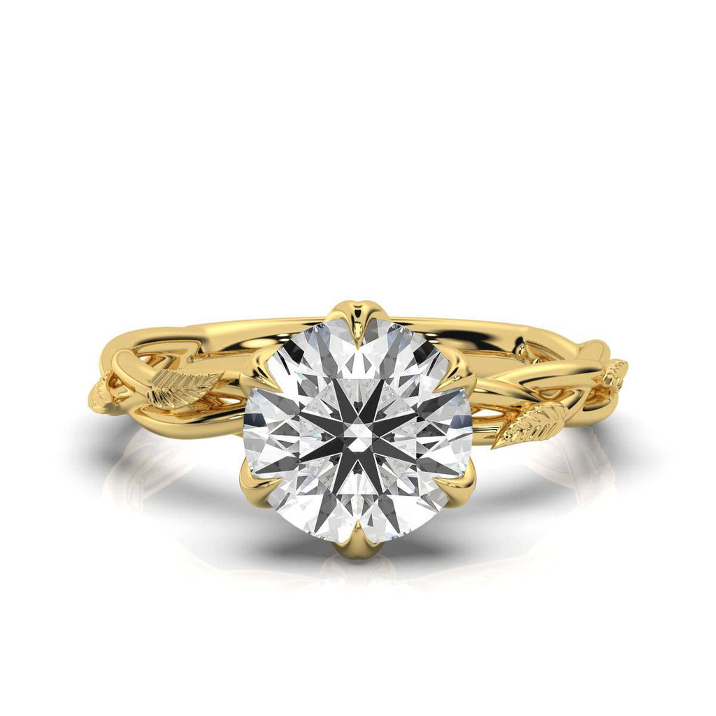 14K Solid Gold 2 CT Linden Nature-Inspired Lab Grown Diamond Ring