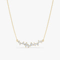 Solid Gold Diamond Cluster Necklace (4C2F50)