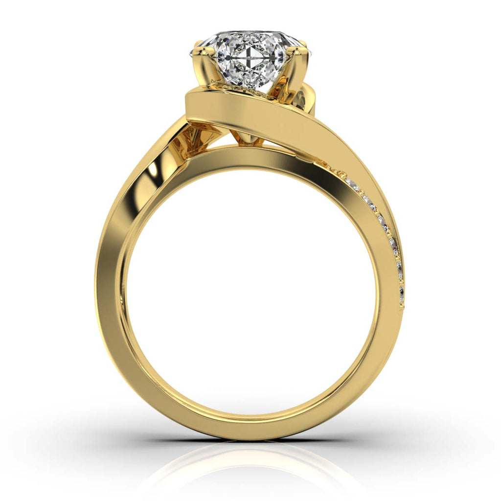 Solid Gold Twisted Vine Lab Grown Diamond Ring