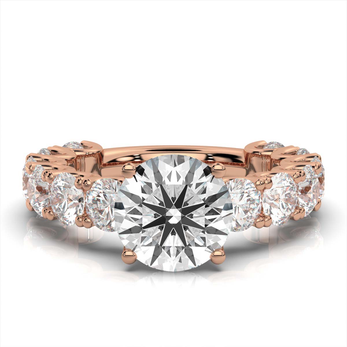 Solid Gold U Shape Lab Grown Diamond Engagement Ring