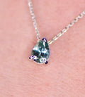 Solid Gold Montana Sapphire Necklace | Montana Sapphire Solitaire Necklace