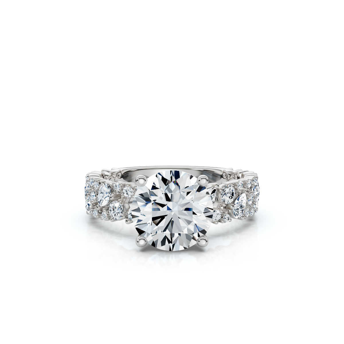 Solid Gold Round Shape Lab Grown Diamond Ring (23754A)