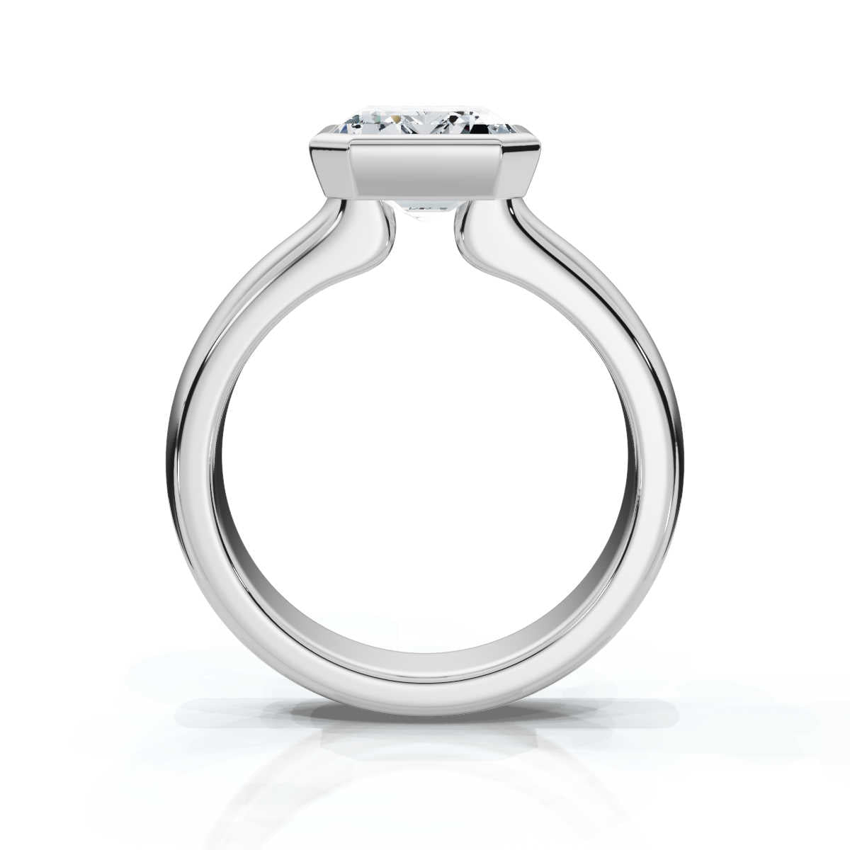 Solid Gold 2 CT Emerald Cut Lab Grown Diamond Engagement Ring - Style - (442F4)