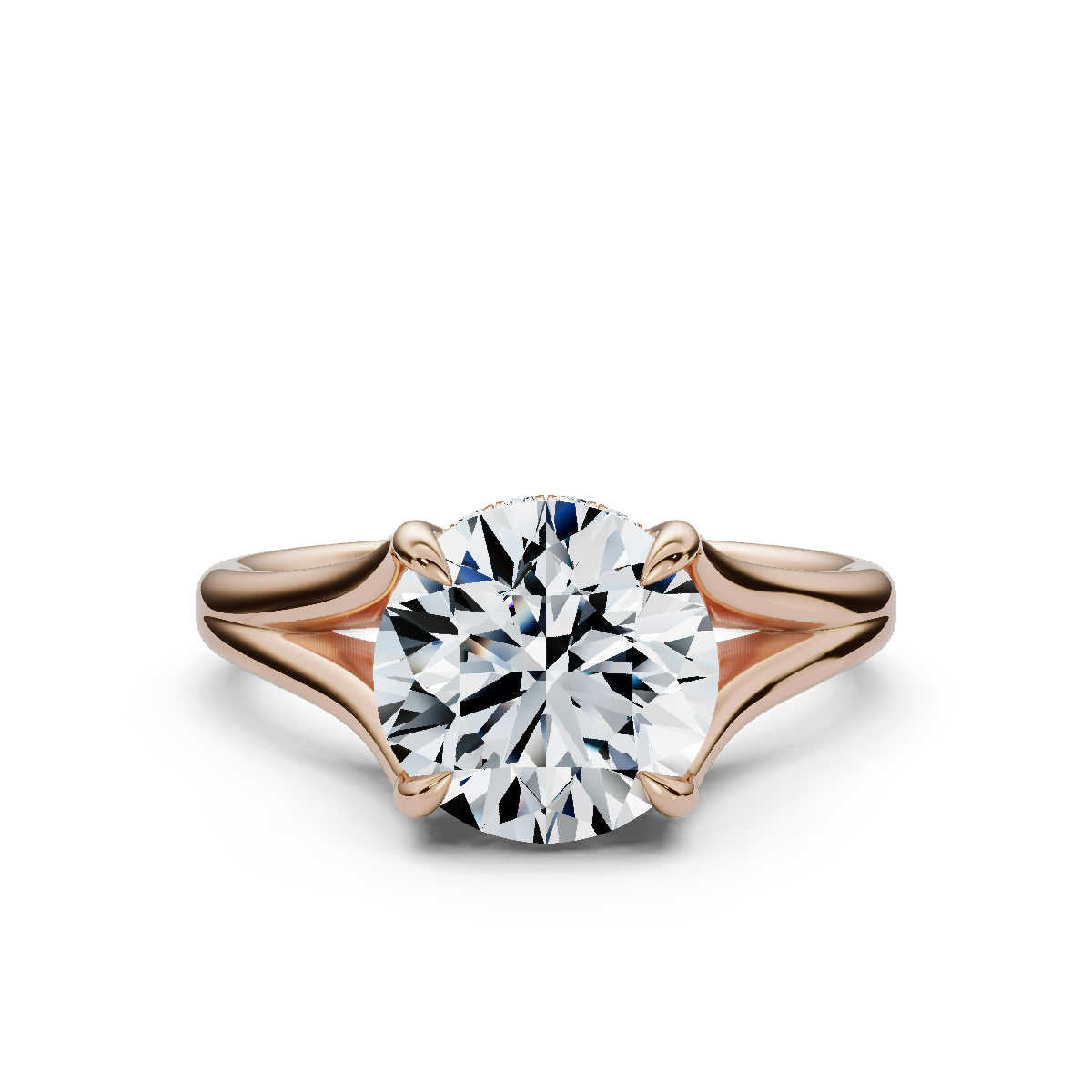 14K Solid Gold 2 CT Round Diamond Halo Ring