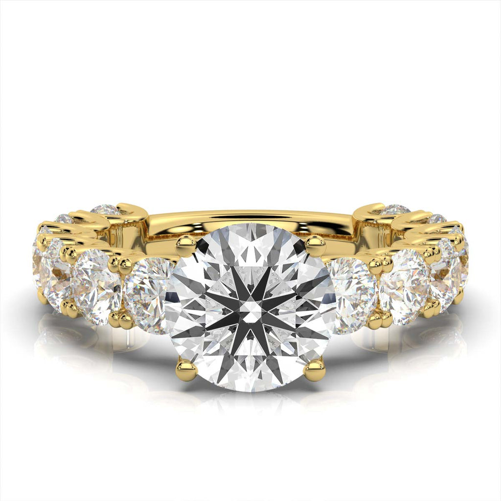 Solid Gold U Shape Lab Grown Diamond Engagement Ring