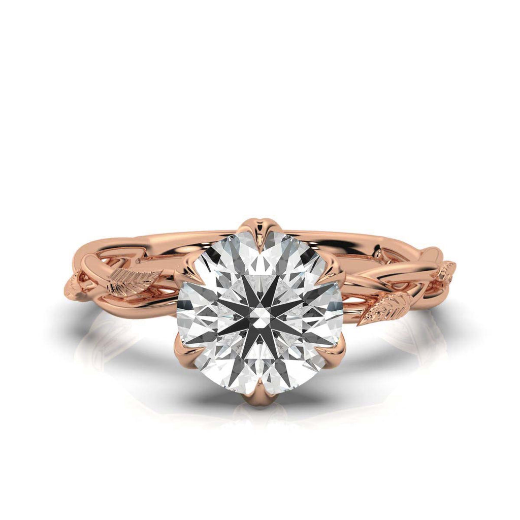 14K Solid Gold 2 CT Linden Nature-Inspired Lab Grown Diamond Ring