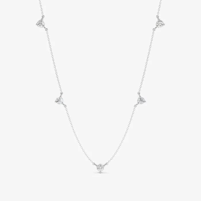 Solid Gold Diamond Station Necklace (1DCCE8)