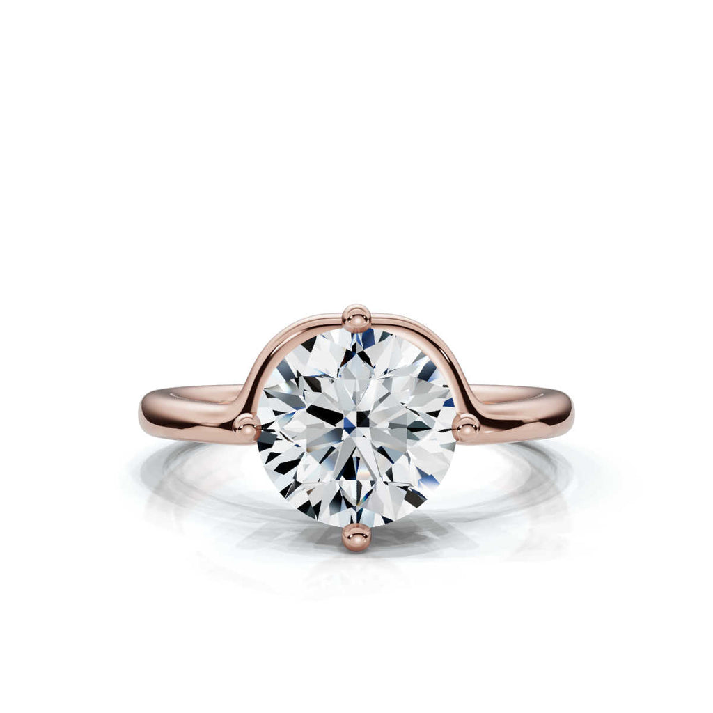 Solid Gold Solitaire Round Lab Grown Diamond Ring