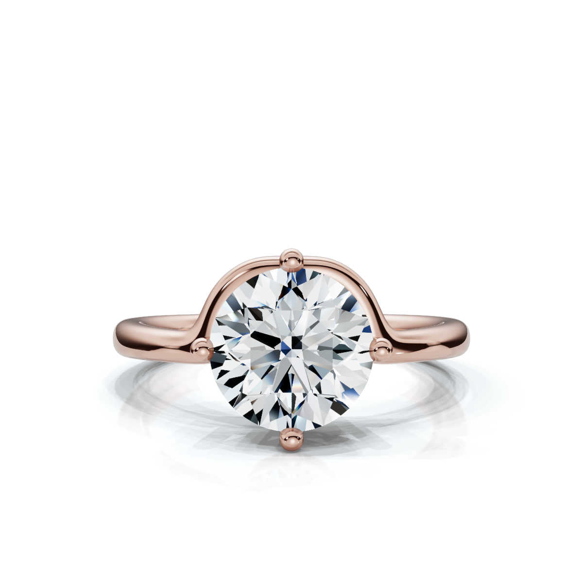 Solid Gold Solitaire Round Lab Grown Diamond Ring