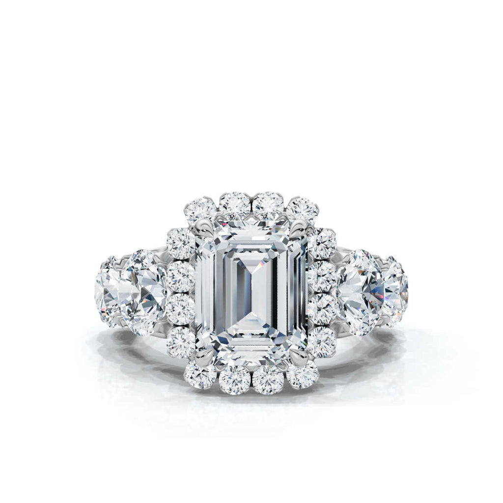 Solid Gold Emerald Cut Solitaire Lab Grown Diamond Ring