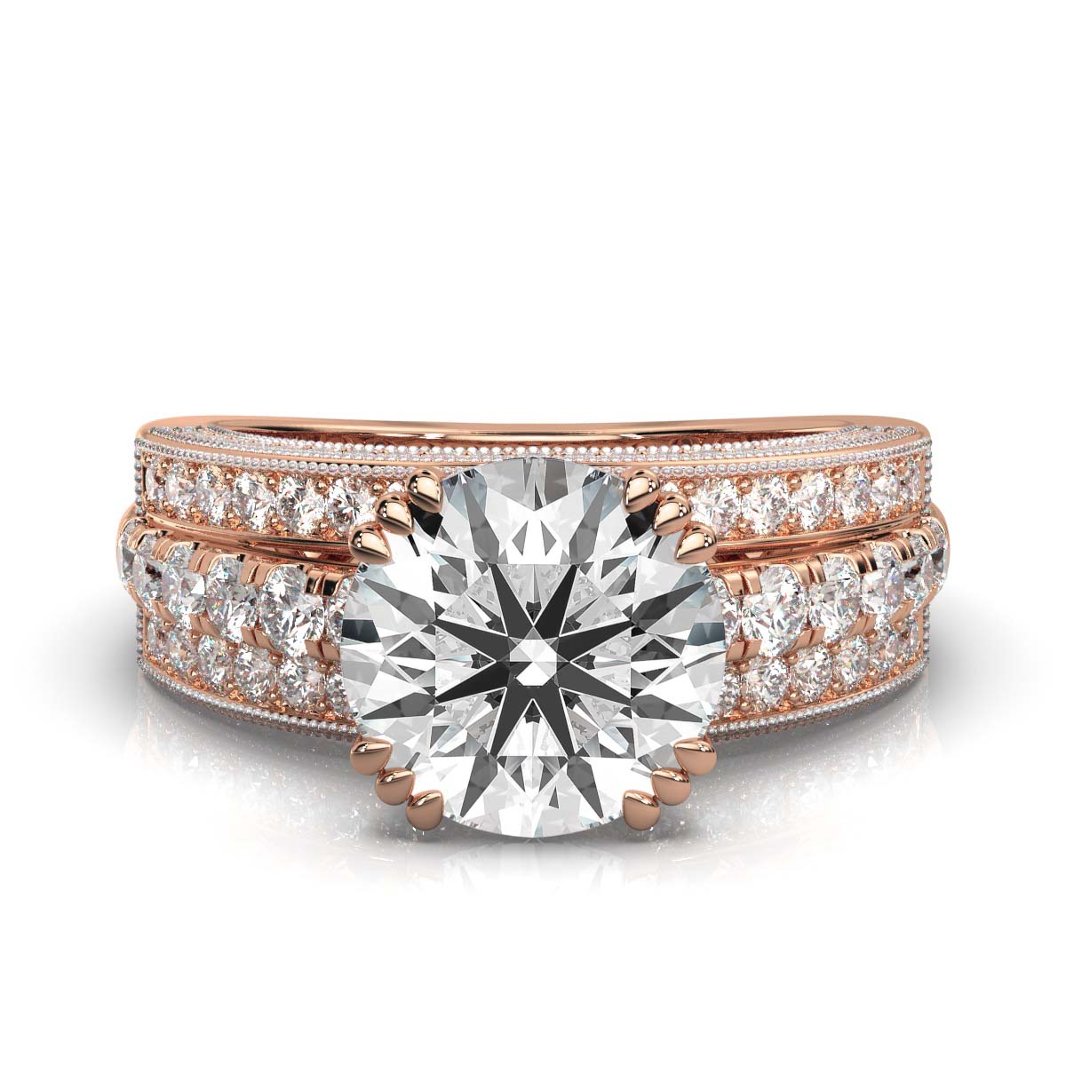 18K Solid Gold 3 CT Lab Grown Diamond Ring