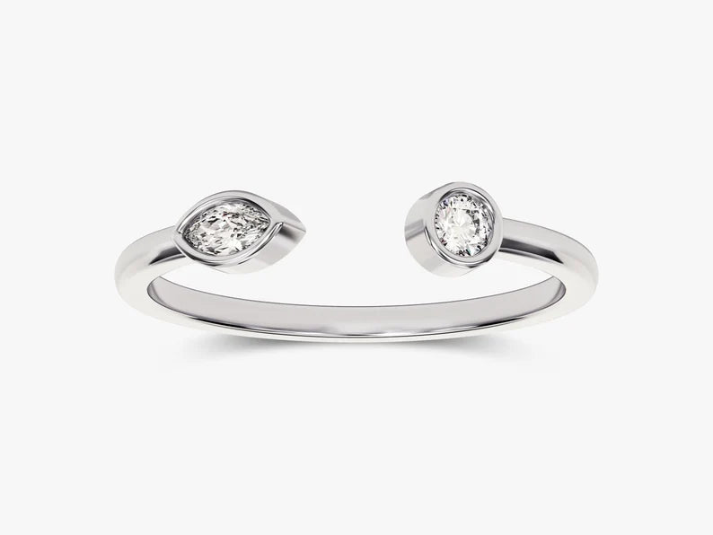 Solid Gold Open Diamond Wedding Ring