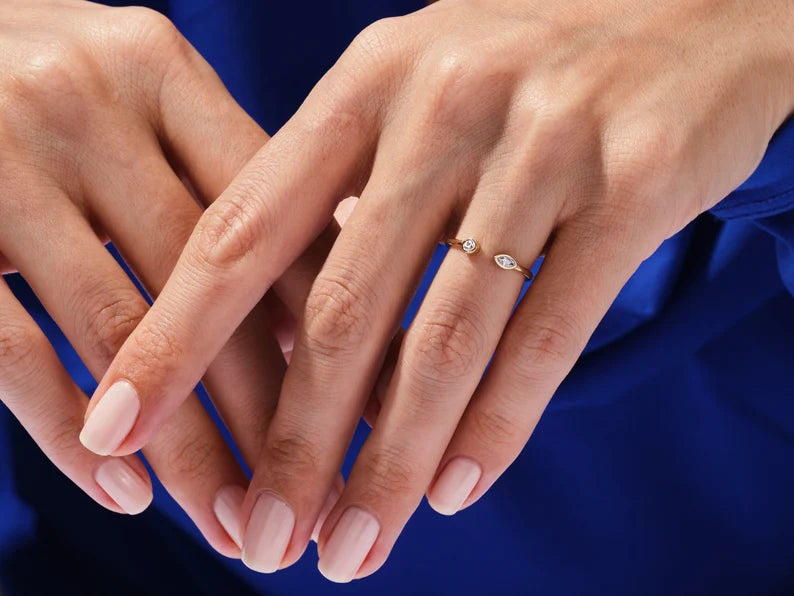 Solid Gold Open Diamond Wedding Ring