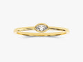 Solid Gold Bezel Set Marquise Diamond Wedding Ring