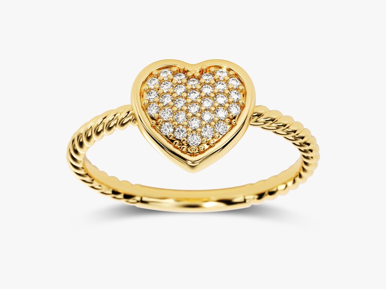 Solid Gold Twisted Heart Wedding Ring