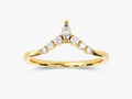 Solid Gold Curved Marquise Wedding Ring