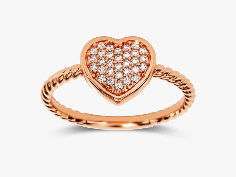 Solid Gold Twisted Heart Wedding Ring
