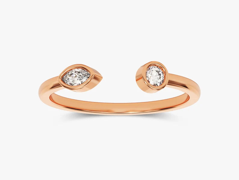 Solid Gold Open Diamond Wedding Ring