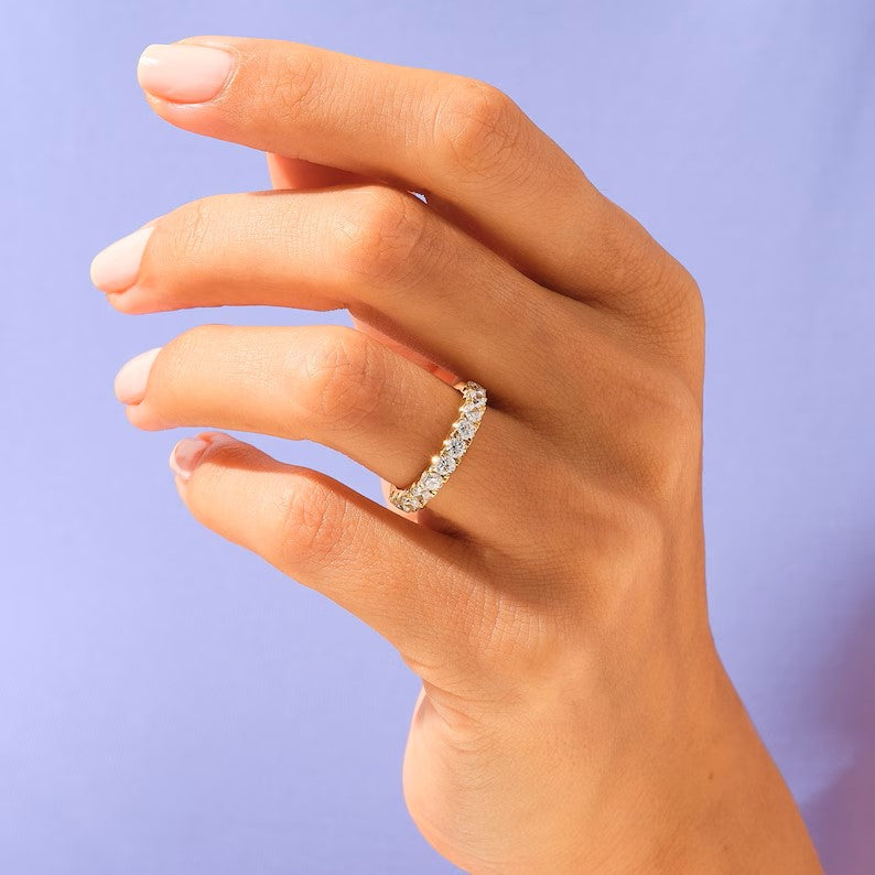Solid Gold Half-Eternity Diamond Wedding Band