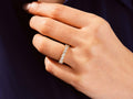 Solid Gold Floating Vertical Baguette Diamond Wedding Ring