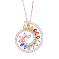 Solid Gold Sapphire Necklace