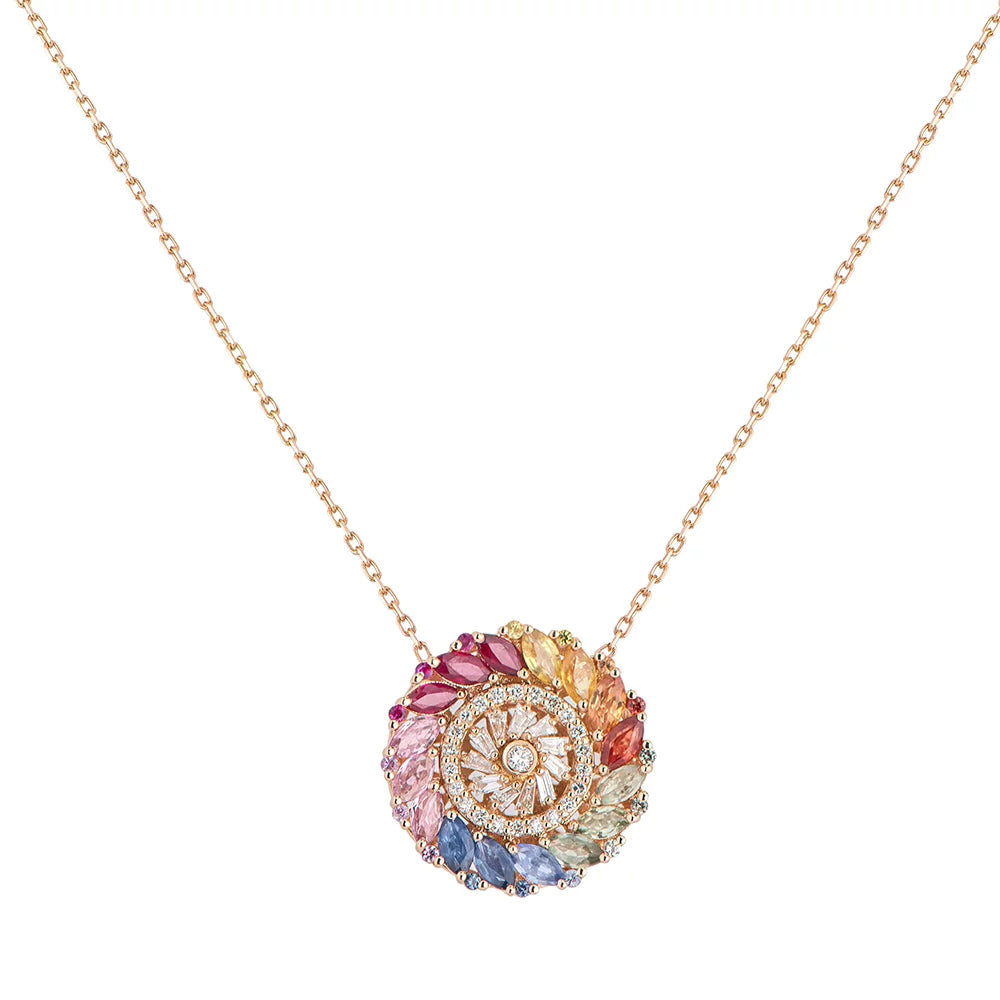 Solid Gold Festival Wheel Pendant