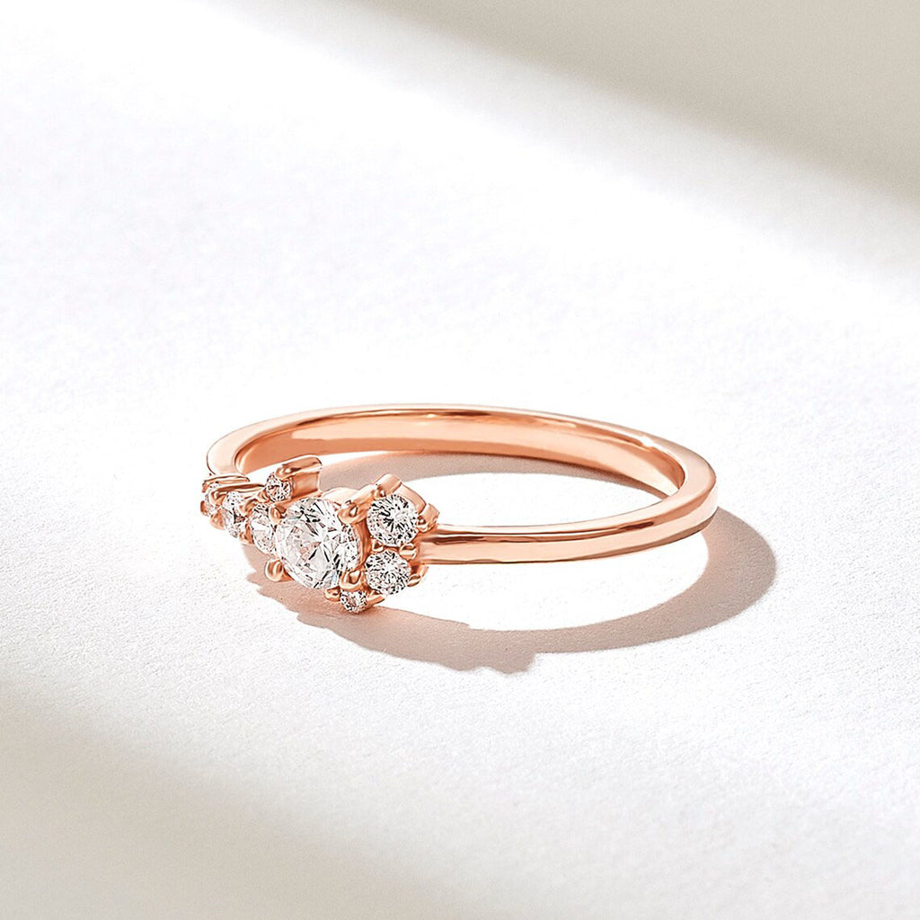 Solid Gold 0.30ctw Diamond Cluster Engagement Ring (94F192)