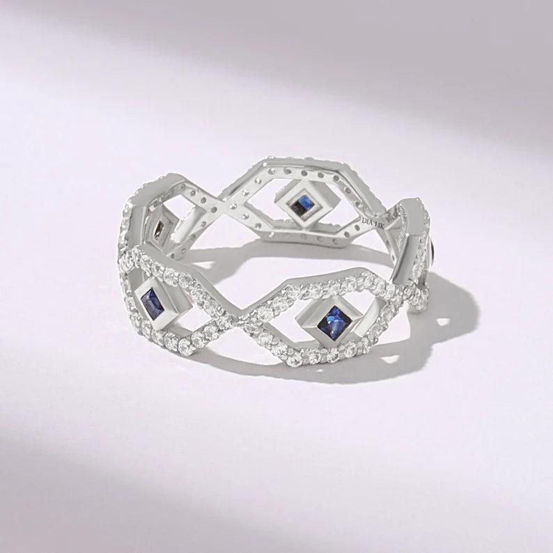 Solid Gold Natural Sapphire Ring