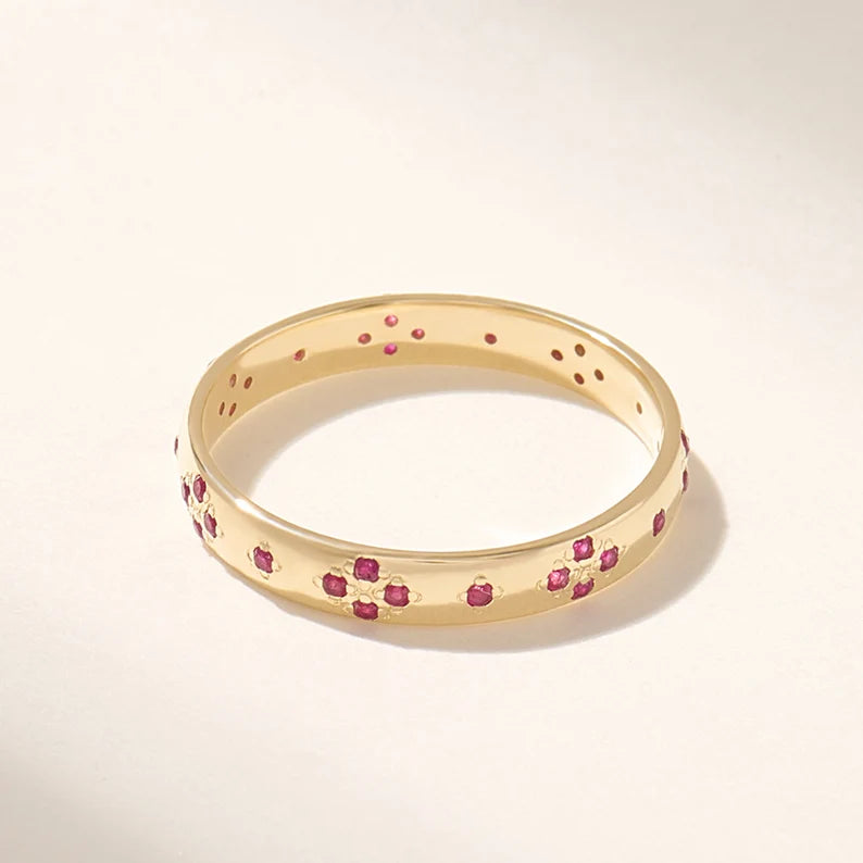 Solid Gold Ruby Wedding Band (DB7787)