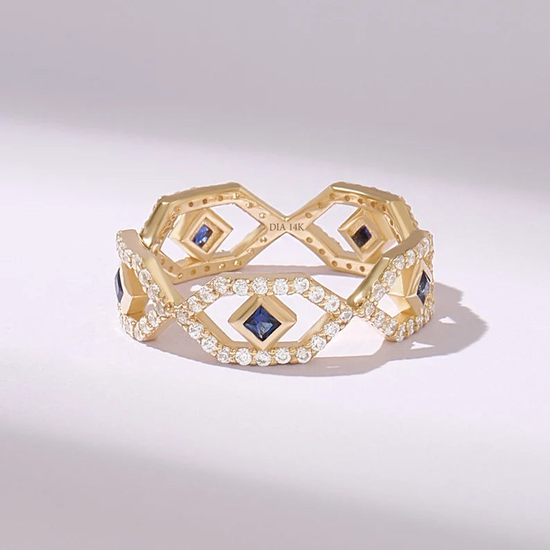 Solid Gold Natural Sapphire Ring