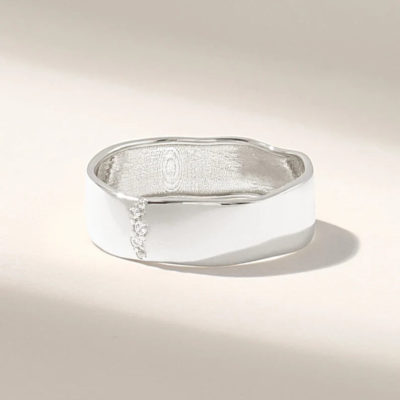 Solid Gold Wavy Wedding Band
